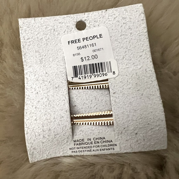 new Free People resin hair clips barrettes style accessories pink gold boho chic - Picture 3 of 3